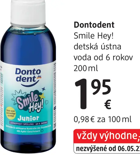 Dontodent Smile Hey! Junior detská ústna voda od 6 rokov