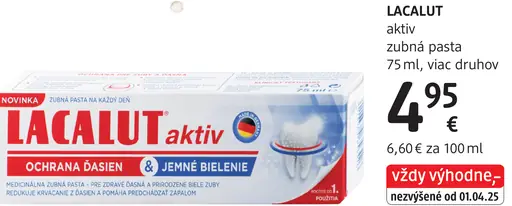 Lacalut aktiv zubná pasta, viac druhov
