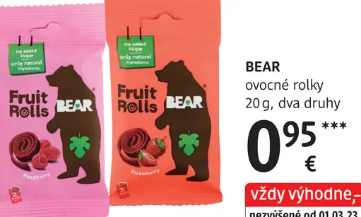 BEAR Jahodové ovocné rolky