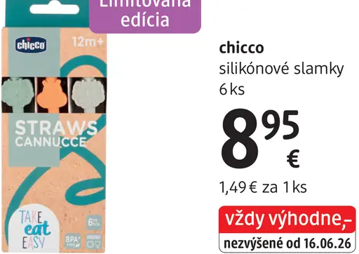 Chicco silikónové slamky