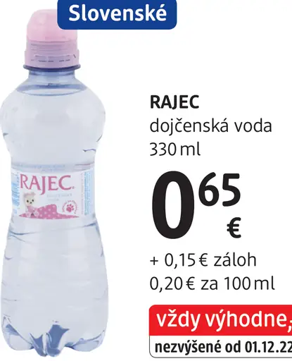Rajec dojčenská voda