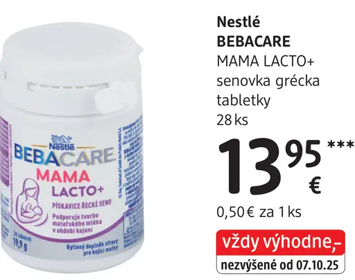 Nestlé BebaCare Mama Lacto+ senovka grécka tablety
