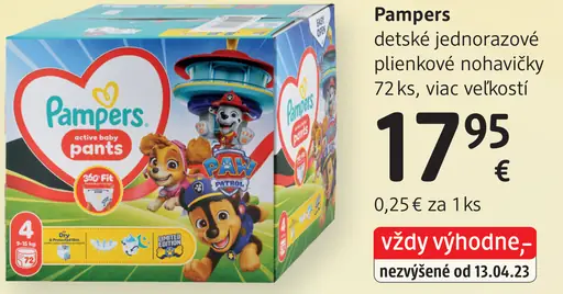 Pampers detské jednorazové plienkové nohavičky