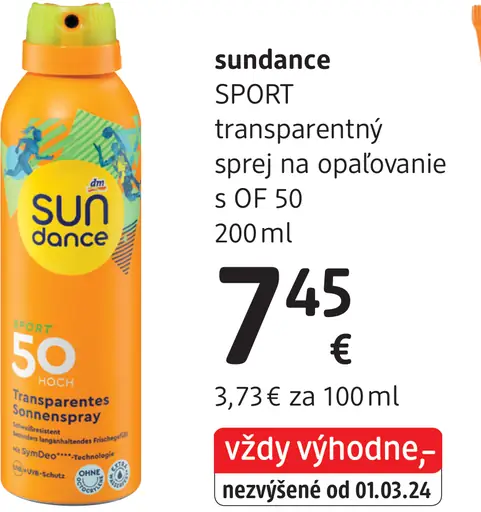 Sundance Sport transparentný sprej na opaľovanie s OF 50