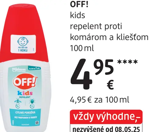 OFF! Kids repelent proti komárom a kliešťom
