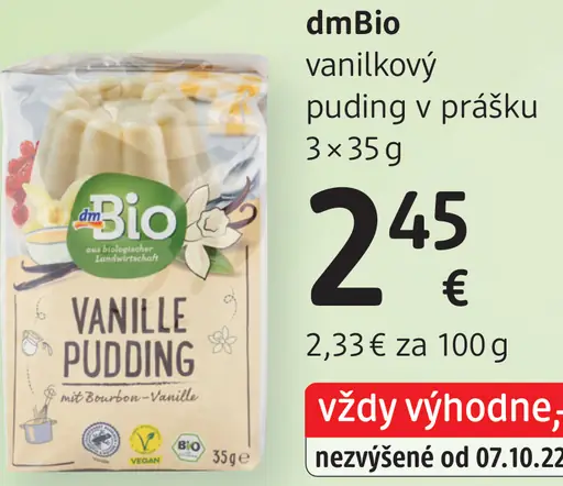 DmBio vanilkový puding v prášku