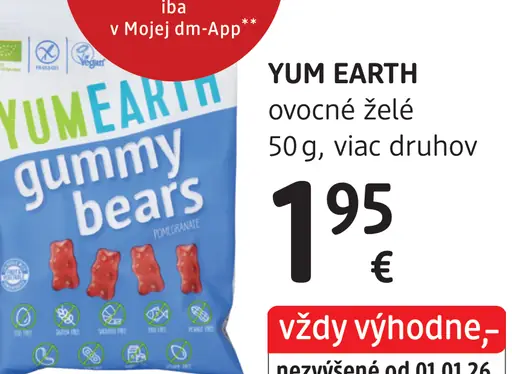 Yum Earth ovocné želé