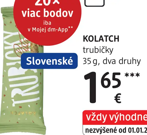 Kolatch trubičky pistáciová