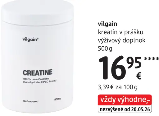 Vilgain kreatín v prášku, výživový doplnok