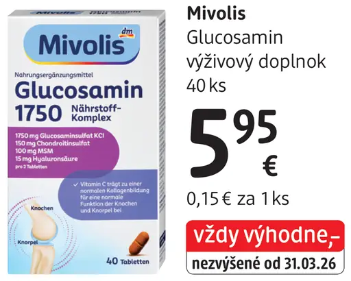 Mivolis Glucosamin 1750, výživový doplnok