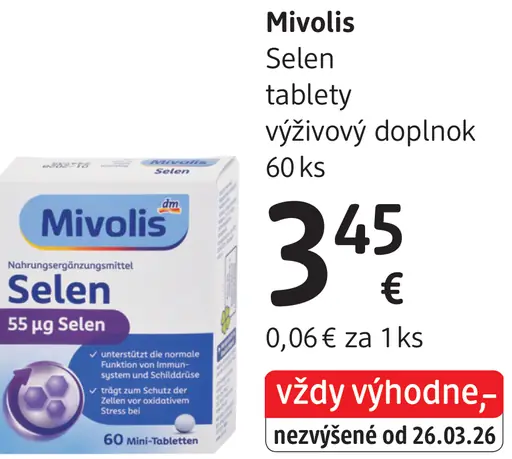Mivolis Selen tablety, výživový doplnok