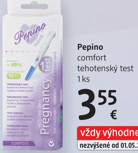 Pepino comfort tehotenský test