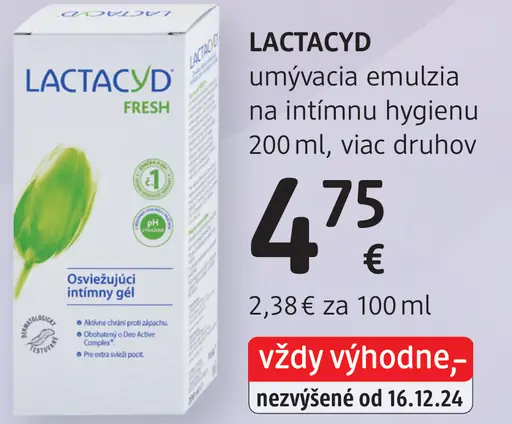 Lactacyd Sensitive extra jemná umývacia emulzia na intímnu hygienu