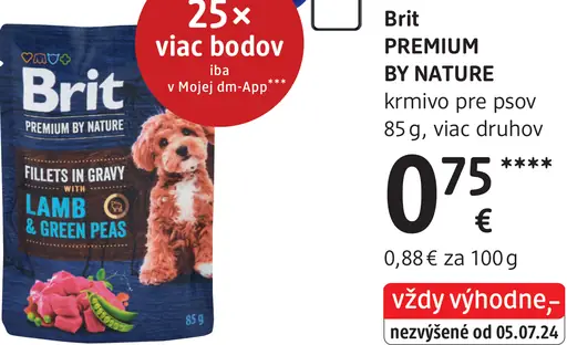 Brit Premium by Nature krmivo pre psov, jahňa a zelený hrášok