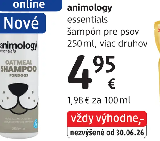 Animalogy essentials ovsený šampón pre psov