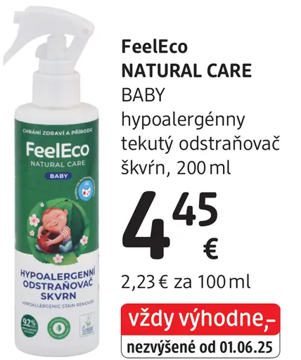 FeelEco Natural Care Baby hypoalergénny tekutý odstraňovač škvŕn