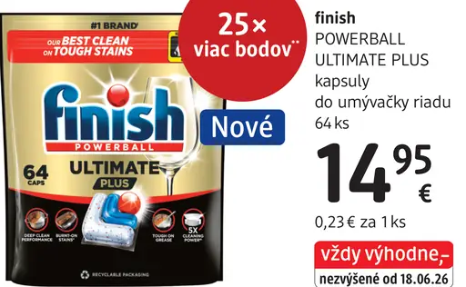 Finish Powerball Ultimate Plus All in 1 Regular kapsuly do umývačky riadu