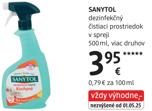 SANYTOL dezinfekčný čistiaci prostriedok v spreji