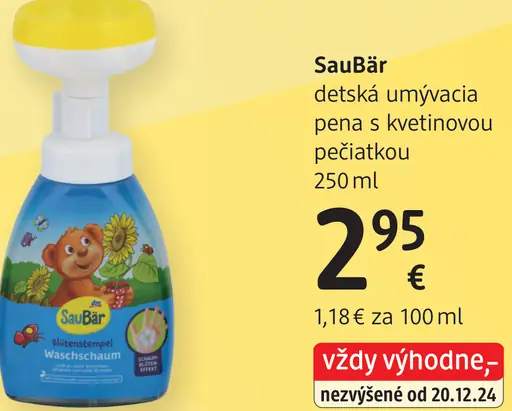 SauBär detská umývacia pena s kvetinovou pečiatkou