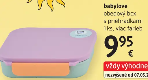Babylove obedový box s priehradkami