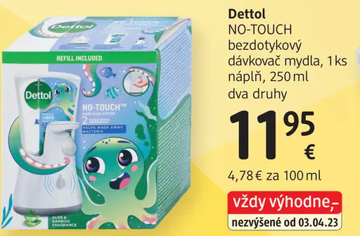 Dettol NO-TOUCH bezdotykový dávkovač mydla s náplňou