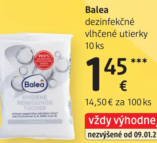 Balea dezinfekčné vlhčené utierky