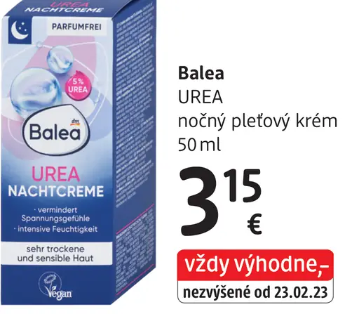 Balea Urea nočný pleťový krém