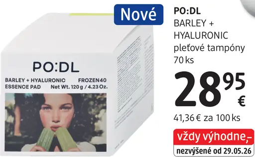 PO:DL Barley + Hyaluronic pleťové tampóny