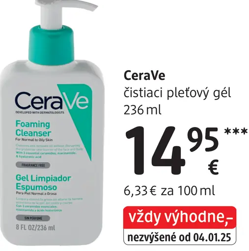 CeraVe čistiaci pleťový gél