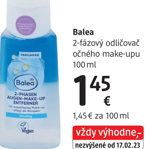 Balea 2-fázový odličovač očného make-upu