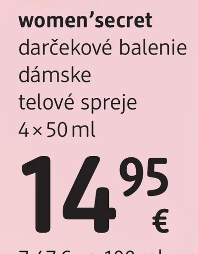 Women’secret darčekové balenie dámskych telových sprejov