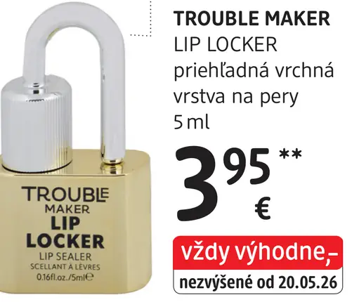Trouble Maker Lip Locker priehľadná vrchná vrstva na pery