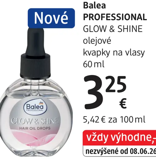 Balea Professional Glow & Shine olejové kvapky na vlasy