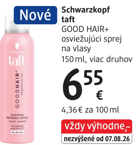 Schwarzkopf taft GOOD HAIR+ osviežujúci sprej na vlasy