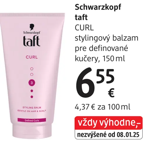 Schwarzkopf taft CURL stylingový balzam pre definované kučery