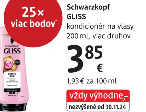 Schwarzkopf Gliss kondicionér na vlasy