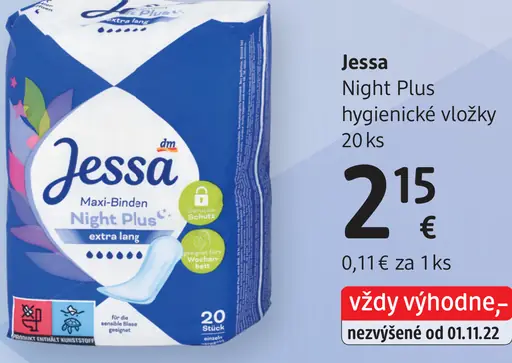 Jessa Night Plus hygienické vložky