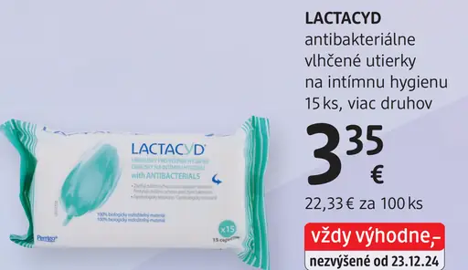 Lactacyd Obrúsky na intímnu hygienu s antibakteriálnou prísadou