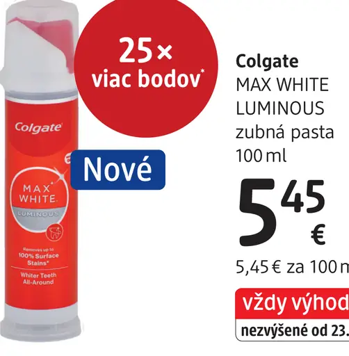 Colgate Max White Luminous bieliaca zubná pasta