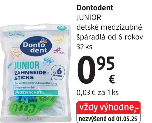 Dontodent JUNIOR detské medzizubné špáradlá