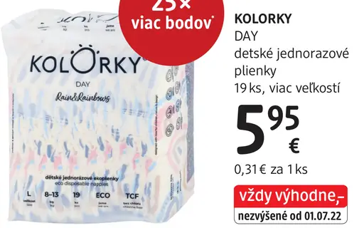 Kolorky Day detské jednorazové plienky