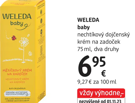 Weleda baby nechtíkový dojčenský krém na zapareniny