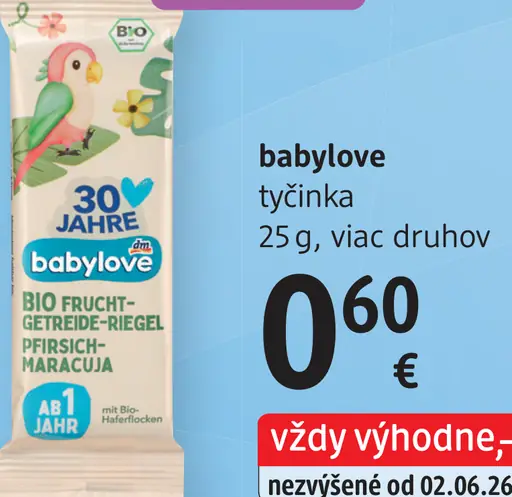 Babylove BIO ovocná-obilninová tyčinka