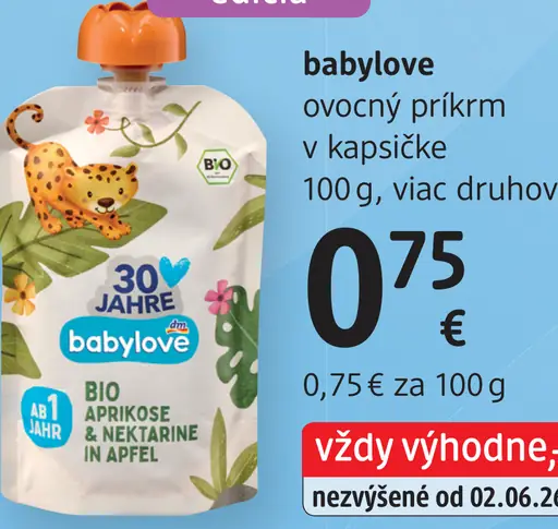 Babylove BIO ovocný príkrm v kapsičke