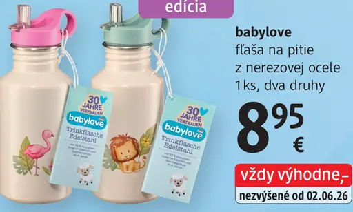 Babylove nerezová fľaša na pitie