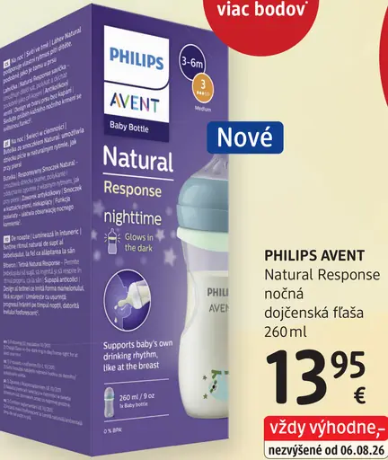 Philips Avent Natural Response nočná dojčenská fľaša