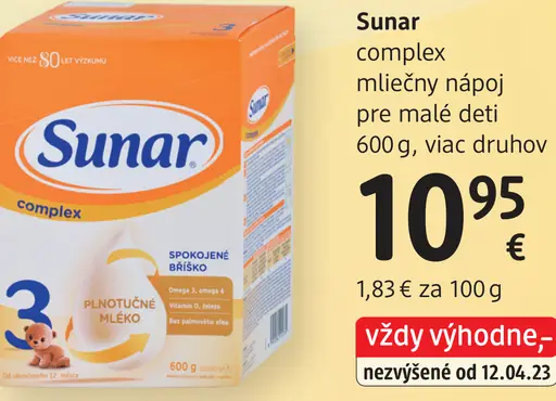 Sunar Complex mliečny nápoj pre malé deti 3