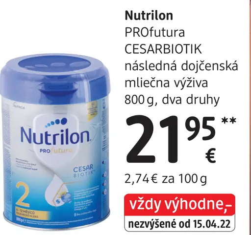 Nutrilon Profutura CESARBIOTIK následná dojčenská mliečna výživa