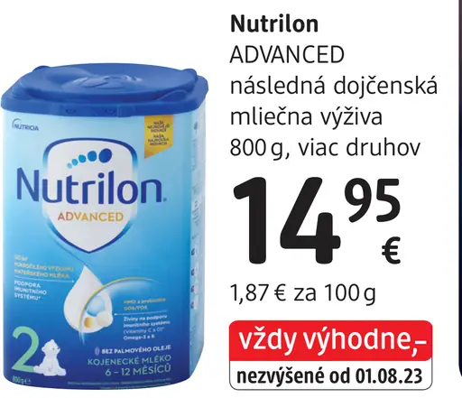 Nutrilon ADVANCED následná dojčenská mliečna výživa