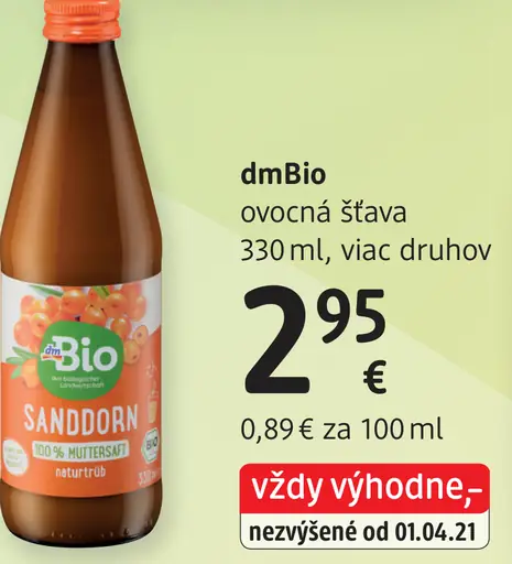 DmBio ovocná šťava – Sanddorn